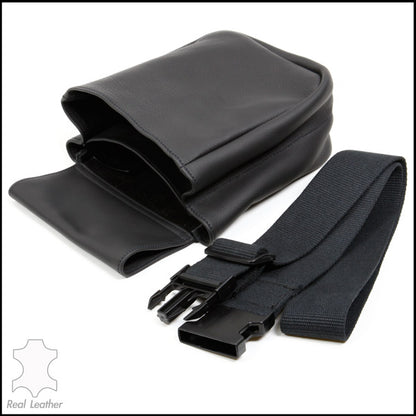 Black Leather Shell Pouch