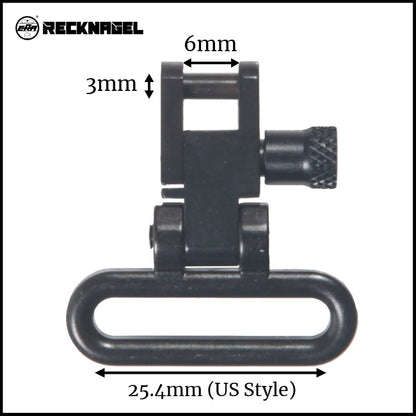 Recknagel Sling Swivel 25.4mm Loop, Detachable with Nut