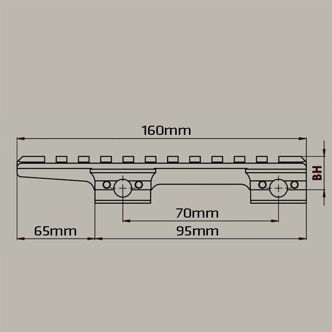 ERATAC Tactical Extended Picatinny Riser Rail (Nut)