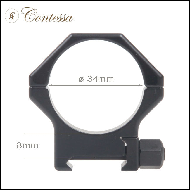 Contessa Picatinny Rings, 34mm, Nut Fixing