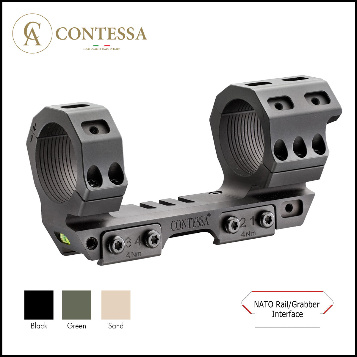 Contessa Fixed Ultra Tactical Picatinny Ring Mount