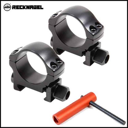 Recknagel Picatinny Rings, 1 Inch, Tri-Nut