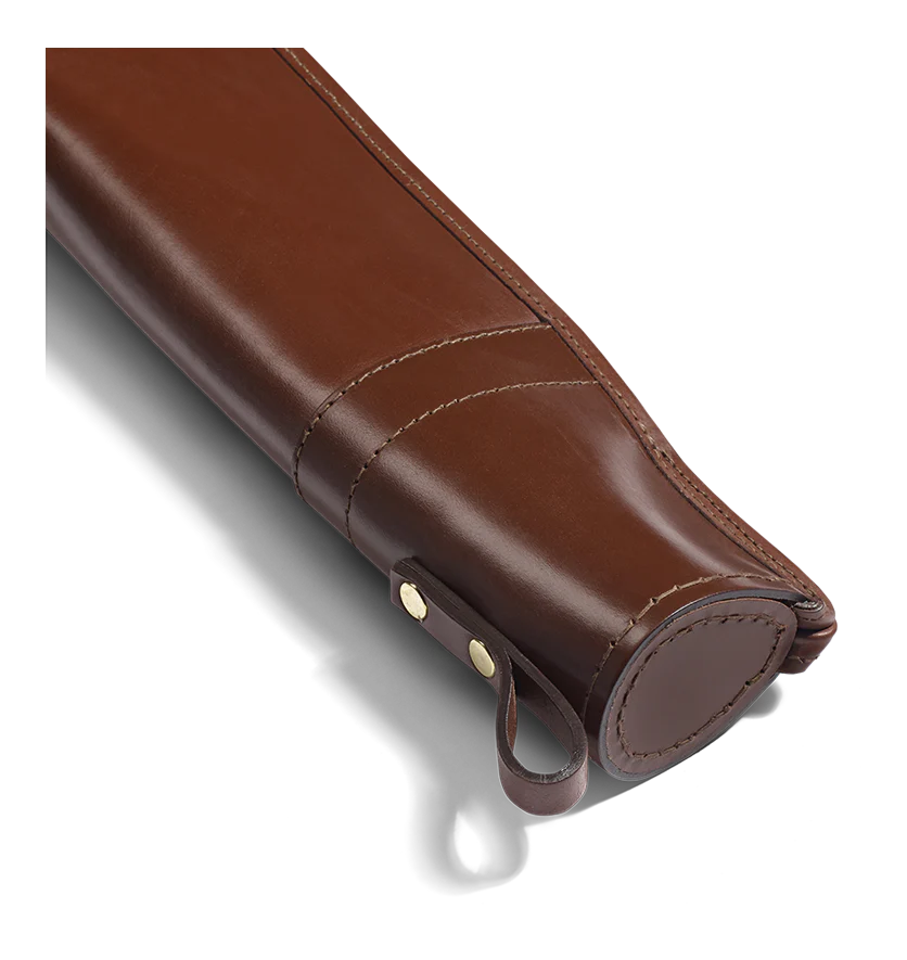 Croots Malton Bridle Leather Shotgun Slip with Flap and Zip - Chestnut