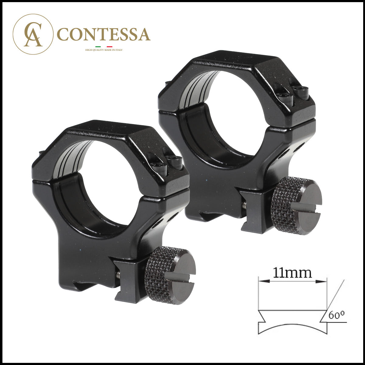 Contessa 11mm Dovetail Rings, 1 Inch, Nut Fixing