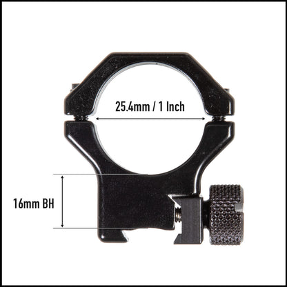 Contessa 11mm Dovetail Rings, 1 Inch, Nut Fixing